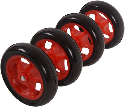 MOTO4U Motorcycle Stand Wheels Replacement for Front Lift Stand Rear Stand Triple Tree Stand Single-sided Swingarm Stand 4PC Tyres Red in Saudi Arabia