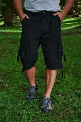 Cargo Shorts for Men Multi Pockets Mens Shorts Twill Below Knee 13 Inches Cotton Relaxed Fit Hiking Outdoor Work in Saudi Arabia