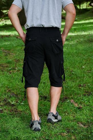 Cargo Shorts for Men Multi Pockets Mens Shorts Twill Below Knee 13 Inches Cotton Relaxed Fit Hiking Outdoor Work in Saudi Arabia
