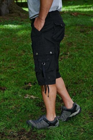 Cargo Shorts for Men Multi Pockets Mens Shorts Twill Below Knee 13 Inches Cotton Relaxed Fit Hiking Outdoor Work in Saudi Arabia