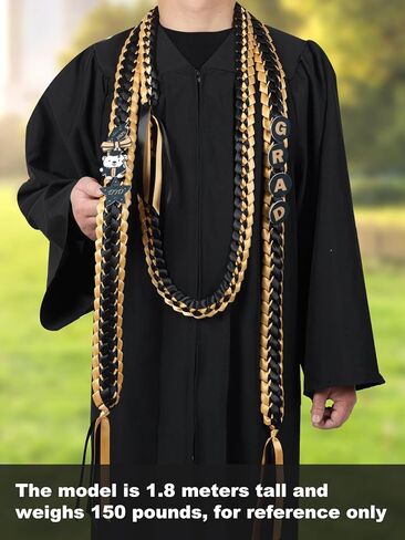 Tftafan 2 قطعة طويلة خريج طويل Leis 70 بوصة التخرج Lei قلادة من 2025 التخرج قلادات مضفر من أجل التخرج من كلية ثانوية ديي ديكورز in Kuwait