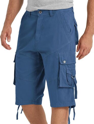 Cargo Shorts for Men Multi Pockets Mens Shorts Twill Below Knee 13 Inches Cotton Relaxed Fit Hiking Outdoor Work in Saudi Arabia