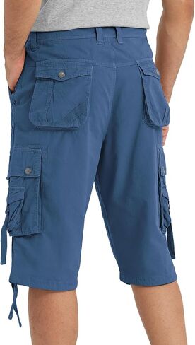 Cargo Shorts for Men Multi Pockets Mens Shorts Twill Below Knee 13 Inches Cotton Relaxed Fit Hiking Outdoor Work in Saudi Arabia