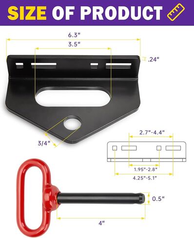 صفر بدوره مقطورة مقطورة مع دبوس عقبة ، 1/4 "(6 مم) سميك الصلب الثقيل الصلب العشب الشاقية العشب طقم عقبة مع دبوس ، سلسلة متعددة الاستخدام in Saudi Arabia