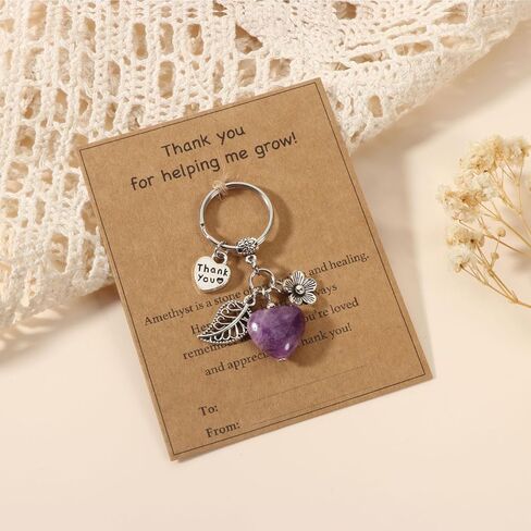 هدايا تقدير المعلم ، سلسلة مفاتيح الكريستال الحجرية الطبيعية ، نهاية العام ، شكرًا لك على مساعدتي في تنمية هدايا المعلمين in Kuwait