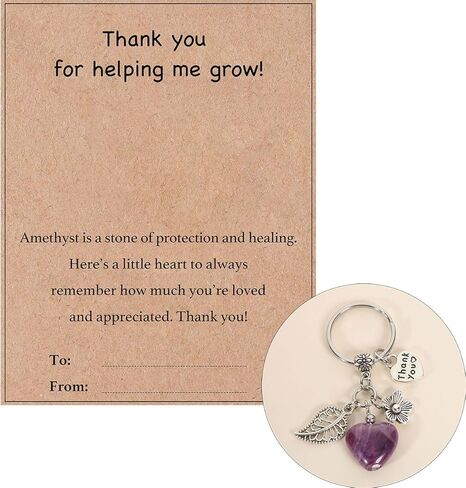 هدايا تقدير المعلم ، سلسلة مفاتيح الكريستال الحجرية الطبيعية ، نهاية العام ، شكرًا لك على مساعدتي في تنمية هدايا المعلمين in Kuwait