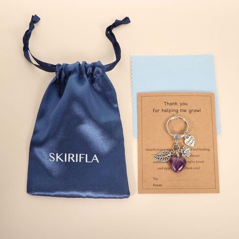 هدايا تقدير المعلم ، سلسلة مفاتيح الكريستال الحجرية الطبيعية ، نهاية العام ، شكرًا لك على مساعدتي في تنمية هدايا المعلمين in Kuwait