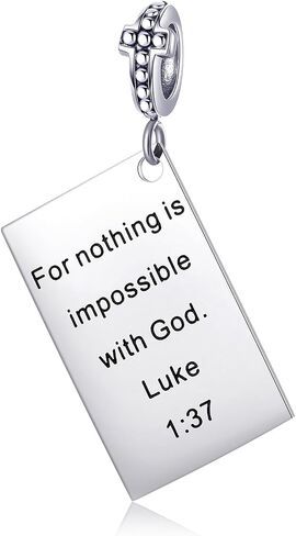 Betty & Sarah Bible Verse Charm لسوار السحر والقلادة - المجوهرات الدينية الفضية مع الكتاب المقدس والكتاب المقدس in Saudi Arabia