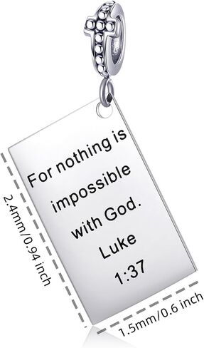 Betty & Sarah Bible Verse Charm لسوار السحر والقلادة - المجوهرات الدينية الفضية مع الكتاب المقدس والكتاب المقدس in Saudi Arabia
