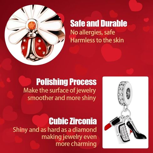 10PCS Charms Compatible with Pandora Charms Bracelet Necklace, Charms for Bracelets for Women, the Beads with Cubic Zirconias Are the Perfect Jewelry Gift for Women, Ideal for Christmas, Birthdays, Mother's Day, and Valentine's Day. in Saudi Arabia