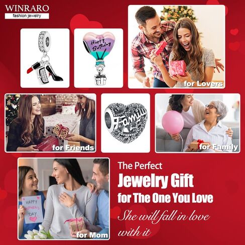 10PCS Charms Compatible with Pandora Charms Bracelet Necklace, Charms for Bracelets for Women, the Beads with Cubic Zirconias Are the Perfect Jewelry Gift for Women, Ideal for Christmas, Birthdays, Mother's Day, and Valentine's Day. in Saudi Arabia