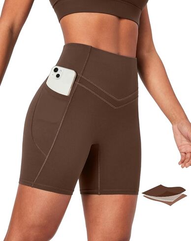 IUGA Tummy Control Biker Shorts Women with Pockets Workout Gym Shorts High Waisted Yoga Running Compression Shorts Spandex in Saudi Arabia