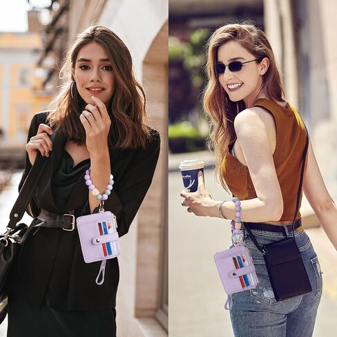 محفظة سلسلة مفاتيح مع سوار RFID حظر حامل بطاقة ائتمان المعصم ، حلقة شرابة حبة السيليكون للنساء in Kuwait