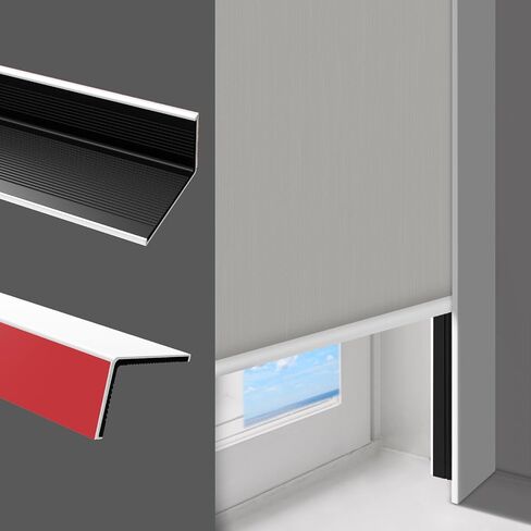 SEEYE Blackout Light Blockers, PVC Light Blockers Side Tracks for Roller Window Shades and Blinds 100% Blackout L-Shaped Light Blocking Strips for Bedroom, Easy to Install(White, 16.9'', 6pcs) in Saudi Arabia
