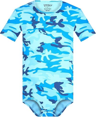 Adult Onesie for Men Cotton Pajama Jumpsuits One Piece Romper Bodysuit Short Sleeve Camouflage Top in Kuwait