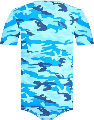 Adult Onesie for Men Cotton Pajama Jumpsuits One Piece Romper Bodysuit Short Sleeve Camouflage Top in Kuwait