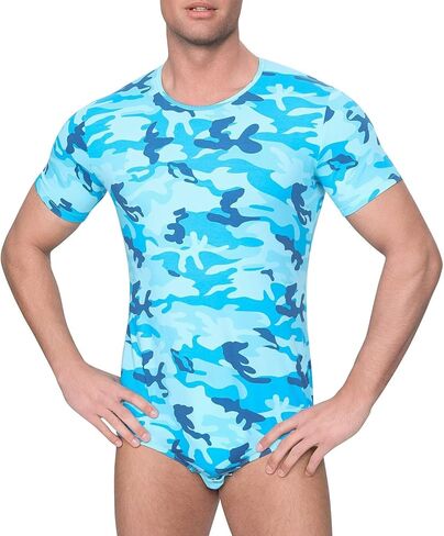 Adult Onesie for Men Cotton Pajama Jumpsuits One Piece Romper Bodysuit Short Sleeve Camouflage Top in Kuwait