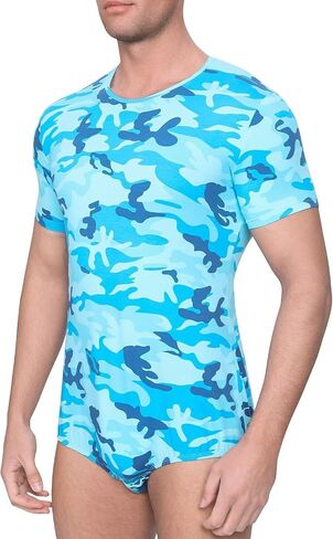 Adult Onesie for Men Cotton Pajama Jumpsuits One Piece Romper Bodysuit Short Sleeve Camouflage Top in Kuwait