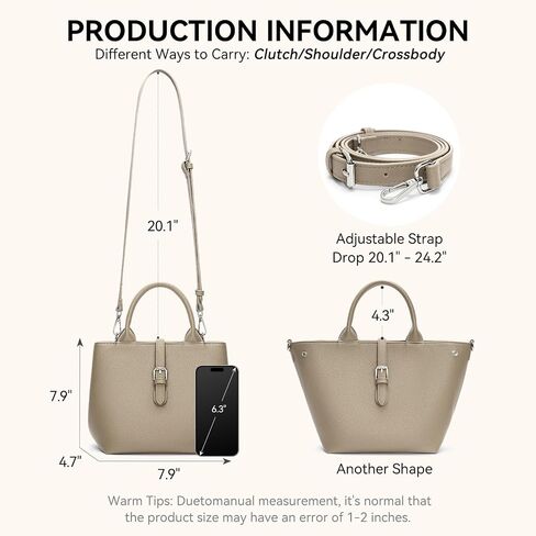 BOSTANTEN Satchel Bag for Women- Adjustable Shape, 3-Way Carry Convertible Vegan Leather Tote for Work Travel in Saudi Arabia