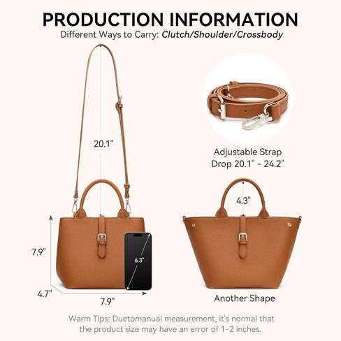 BOSTANTEN Satchel Bag for Women- Adjustable Shape, 3-Way Carry Convertible Vegan Leather Tote for Work Travel in Saudi Arabia