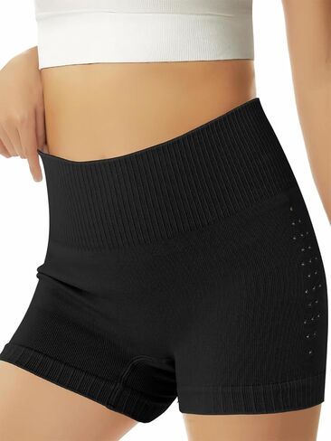 Haloumoning Girls High Waist Side Pinhole Athletic Shorts Kids Gymnastic Stretchy Yoga Volleyball Shorts 7-14 Years in Saudi Arabia