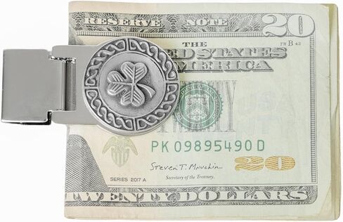 Briomhar Irish Money Clips for Men - Pewter Celtic Design Spring Loaded Stainless Steel in Saudi Arabia