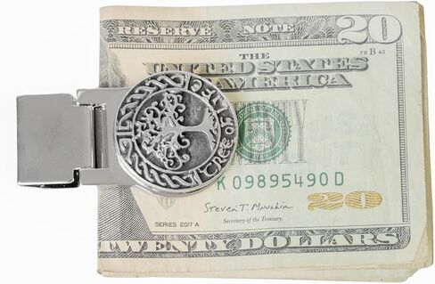 Briomhar Irish Money Clips for Men - Pewter Celtic Design Spring Loaded Stainless Steel in Saudi Arabia