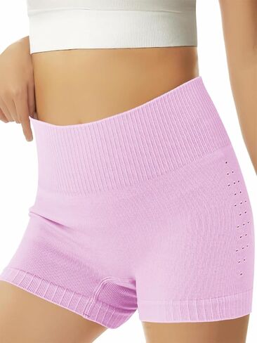 Haloumoning Girls High Waist Side Pinhole Athletic Shorts Kids Gymnastic Stretchy Yoga Volleyball Shorts 7-14 Years in Saudi Arabia