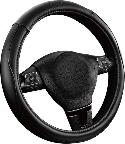 Skechers Memory Foam Steering Wheel Cover,Piping Microfiber Leather Steering Wheel Cover Sporty Universal Fit 14" 1/2-15" Car Wheel Protector for Men Women Fit Suvs,Vans,Sedans,Car,Trucks,Black in Saudi Arabia