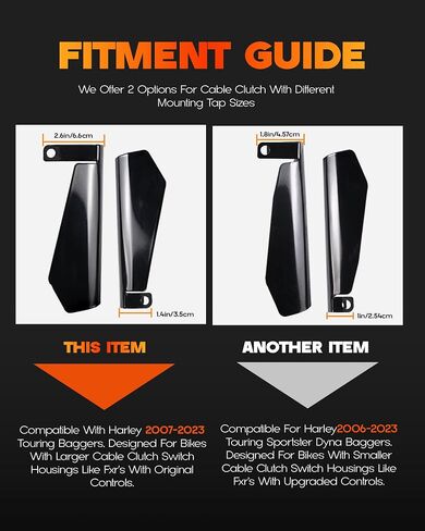 Motorcycle Handguards Coffin Cut Hand Guards Compatible with Harley Sportster Touring Street Glide Road King Electra Glide 2007-2023(Cable Clutch Style -Large) in Saudi Arabia