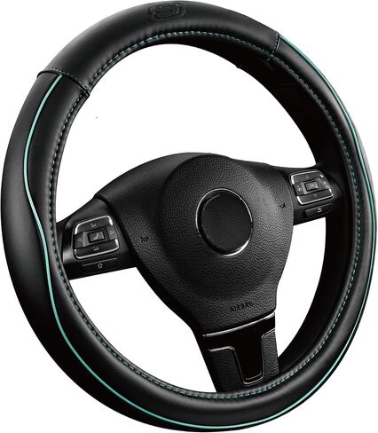 Skechers Memory Foam Steering Wheel Cover,Piping Microfiber Leather Steering Wheel Cover Sporty Universal Fit 14" 1/2-15" Car Wheel Protector for Men Women Fit Suvs,Vans,Sedans,Car,Trucks,Black in Saudi Arabia