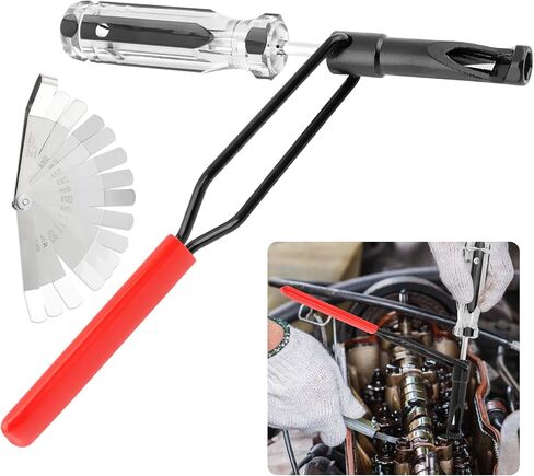 Valve Lapping Guiding Removal Tool, Jam Nut Valve Adjustment Tool with Angled Feeler Gauge for 10mm Jam Nut Compatible with Hond-a/Nissa-n Auto Vehicle Engines(Color:1) in Saudi Arabia