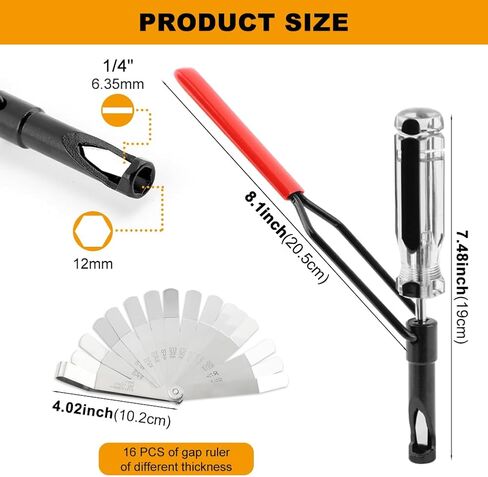 Valve Lapping Guiding Removal Tool, Jam Nut Valve Adjustment Tool with Angled Feeler Gauge for 10mm Jam Nut Compatible with Hond-a/Nissa-n Auto Vehicle Engines(Color:1) in Saudi Arabia