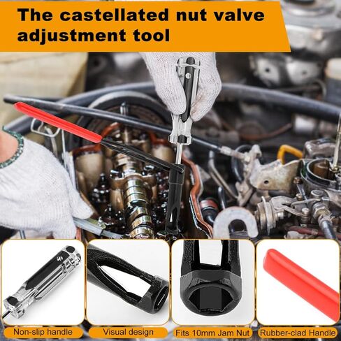 Valve Lapping Guiding Removal Tool, Jam Nut Valve Adjustment Tool with Angled Feeler Gauge for 10mm Jam Nut Compatible with Hond-a/Nissa-n Auto Vehicle Engines(Color:1) in Saudi Arabia