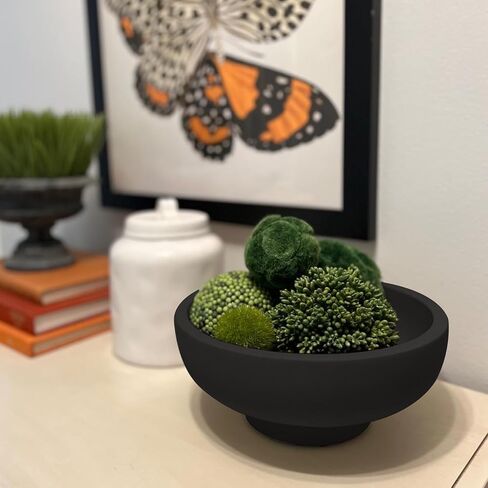 Decorative Bowl, Ceramic Fruit Bowl for Kitchen Counter(Black 10.5Inch×4.25Inch) in Saudi Arabia