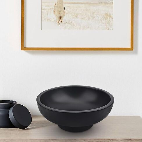Decorative Bowl, Ceramic Fruit Bowl for Kitchen Counter(Black 10.5Inch×4.25Inch) in Saudi Arabia