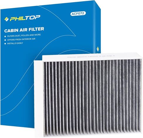 PHILTOP Cabin Air Filter, Replacement for Sonata 2006-2010, Santa Fe 2007-2009, Optima 2006-2010, Azera 2006-2008, Premium ACF059(CF10381) Cabin Filter with Activated Carbon, Filter Up Dust Pollen in Kuwait
