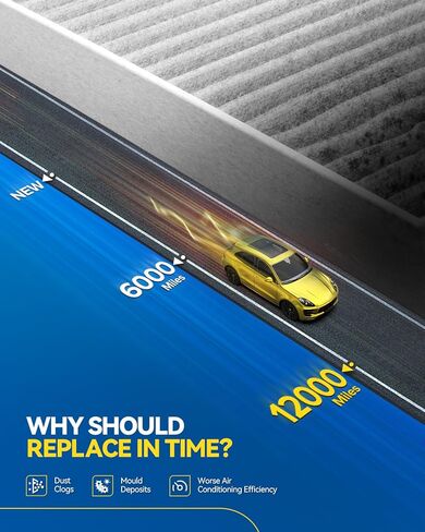 PHILTOP Cabin Air Filter, Replacement for Sonata 2006-2010, Santa Fe 2007-2009, Optima 2006-2010, Azera 2006-2008, Premium ACF059(CF10381) Cabin Filter with Activated Carbon, Filter Up Dust Pollen in Kuwait