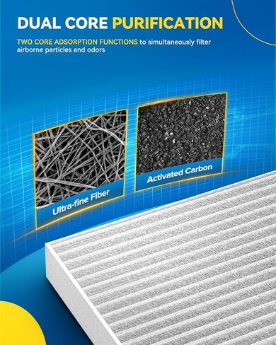 PHILTOP Cabin Air Filter, Replacement for Sonata 2006-2010, Santa Fe 2007-2009, Optima 2006-2010, Azera 2006-2008, Premium ACF059(CF10381) Cabin Filter with Activated Carbon, Filter Up Dust Pollen in Kuwait