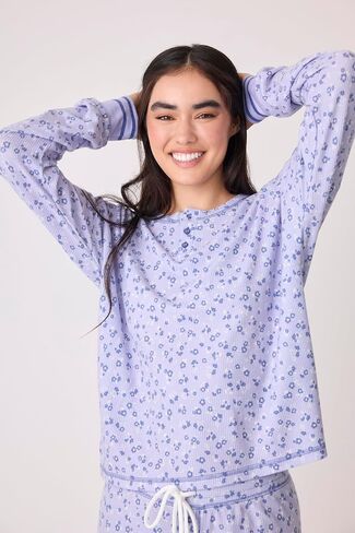 P.J. Salvage Women's Peace & Love Within Long Sleeve Top in Saudi Arabia