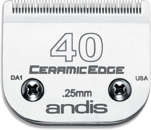شفرة قص الحيوانات الأليفة من الفولاذ المصبوغ بالكربون من Andis CeramicEdge، مقاس 5FC، طول القطع 1/4 بوصة (72635)، فضي in Saudi Arabia