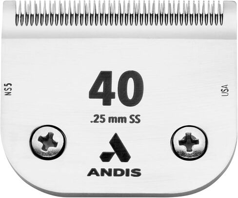 شفرة قص الحيوانات الأليفة من الفولاذ المصبوغ بالكربون من Andis CeramicEdge، مقاس 5FC، طول القطع 1/4 بوصة (72635)، فضي in Saudi Arabia