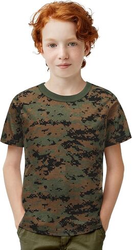 Kids Camo T-Shirt, Lightweight and Breathable Summer Camo T-Shirt for Outdoor Play, Adventure and Everyday Comfort in Saudi Arabia