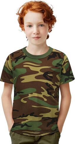 Kids Camo T-Shirt, Lightweight and Breathable Summer Camo T-Shirt for Outdoor Play, Adventure and Everyday Comfort in Saudi Arabia