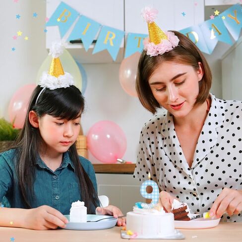 Cute Anime Themed Birthday Number Candles Kawaii Theme Birthday Cake Topper Blue and White Plaid, Cloud and Cake Pattern Candle for Girls Party Decor Supplies(Number 8) in Saudi Arabia
