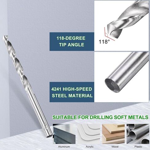 METALLIXITY Drill Bit (3mm) 2Pcs, 4241 High-Speed Steel Straight Shank Uncoated (Bright) 118° for Wood Plastic Iron Copper Aluminum Low Soft Metal in Saudi Arabia
