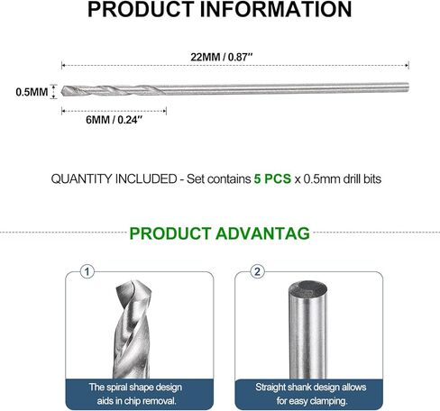 METALLIXITY Drill Bit (1/16") 6Pcs, 4241 High-Speed Steel Straight Shank Uncoated (Bright) 118° for Wood Plastic Iron Copper Aluminum Low Soft Metal in Kuwait