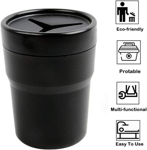 تلبس سلة المهملات في سيارة Fiotok مع الغطاء ، وقمامة السيارات المصغرة المصغرة ، حامل القمامة مركبة ، حامل كوب في وحدة التحكم أو الباب لسيارة السيارات ، والمنزل ، والمطبخ ، وغرفة الطعام 2 عبوات in Kuwait