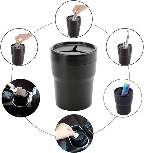 تلبس سلة المهملات في سيارة Fiotok مع الغطاء ، وقمامة السيارات المصغرة المصغرة ، حامل القمامة مركبة ، حامل كوب في وحدة التحكم أو الباب لسيارة السيارات ، والمنزل ، والمطبخ ، وغرفة الطعام 2 عبوات in Kuwait