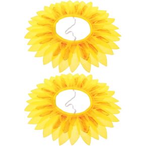 LOGOFUN 2pcs Sunflower Shaped Headgear Sunflower Costume Hat Hood Funny Performance Props for Dance Party Festival Games Supplies - Yellow